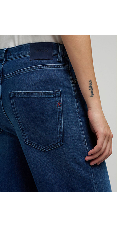 リラックスストレートMELJAスーパーソフトインディゴストレッチデニム